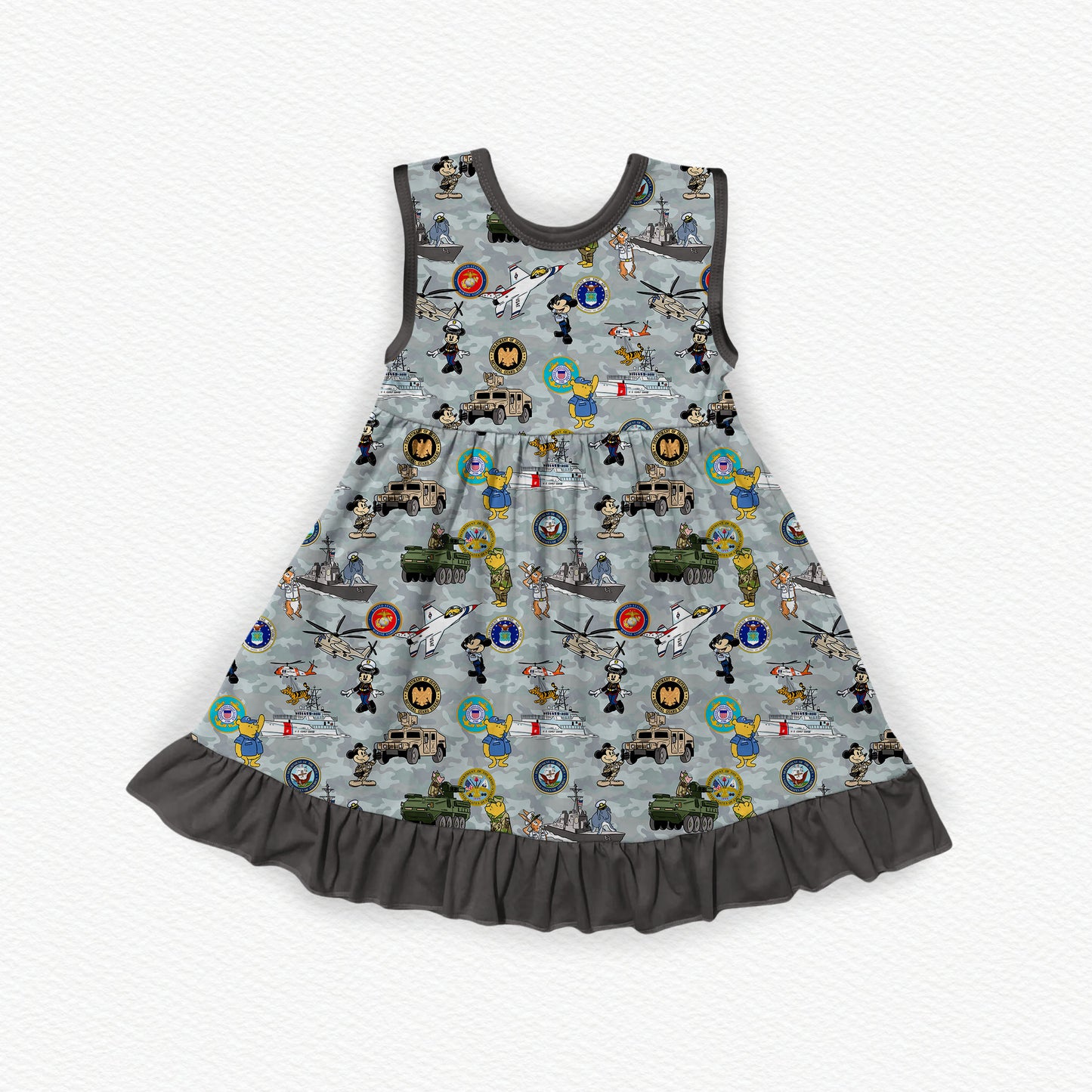 Military Family Bamboo Tank Ruffle Dress