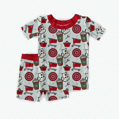 Carts & Coffee Bamboo Short Sleeve Two Piece Pajama Set