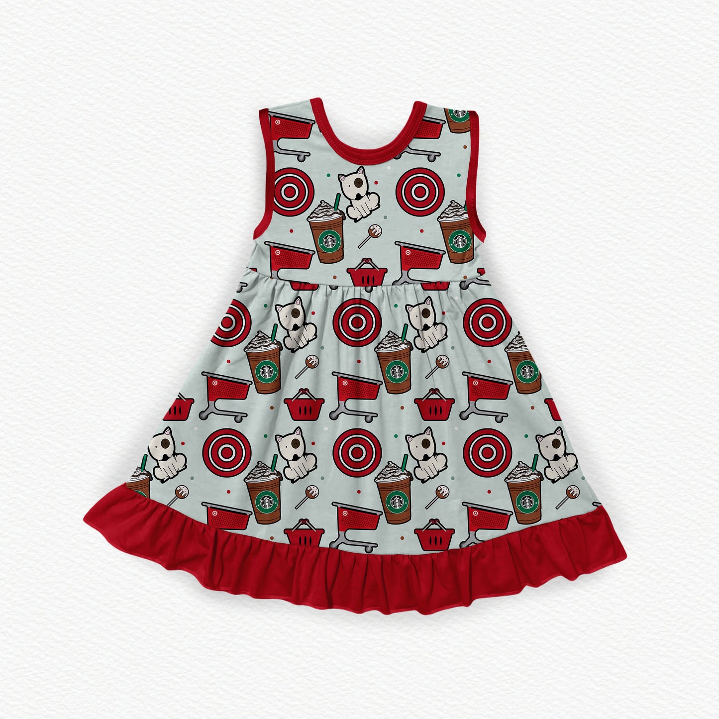 Carts & Coffee Bamboo Tank Ruffle Dress