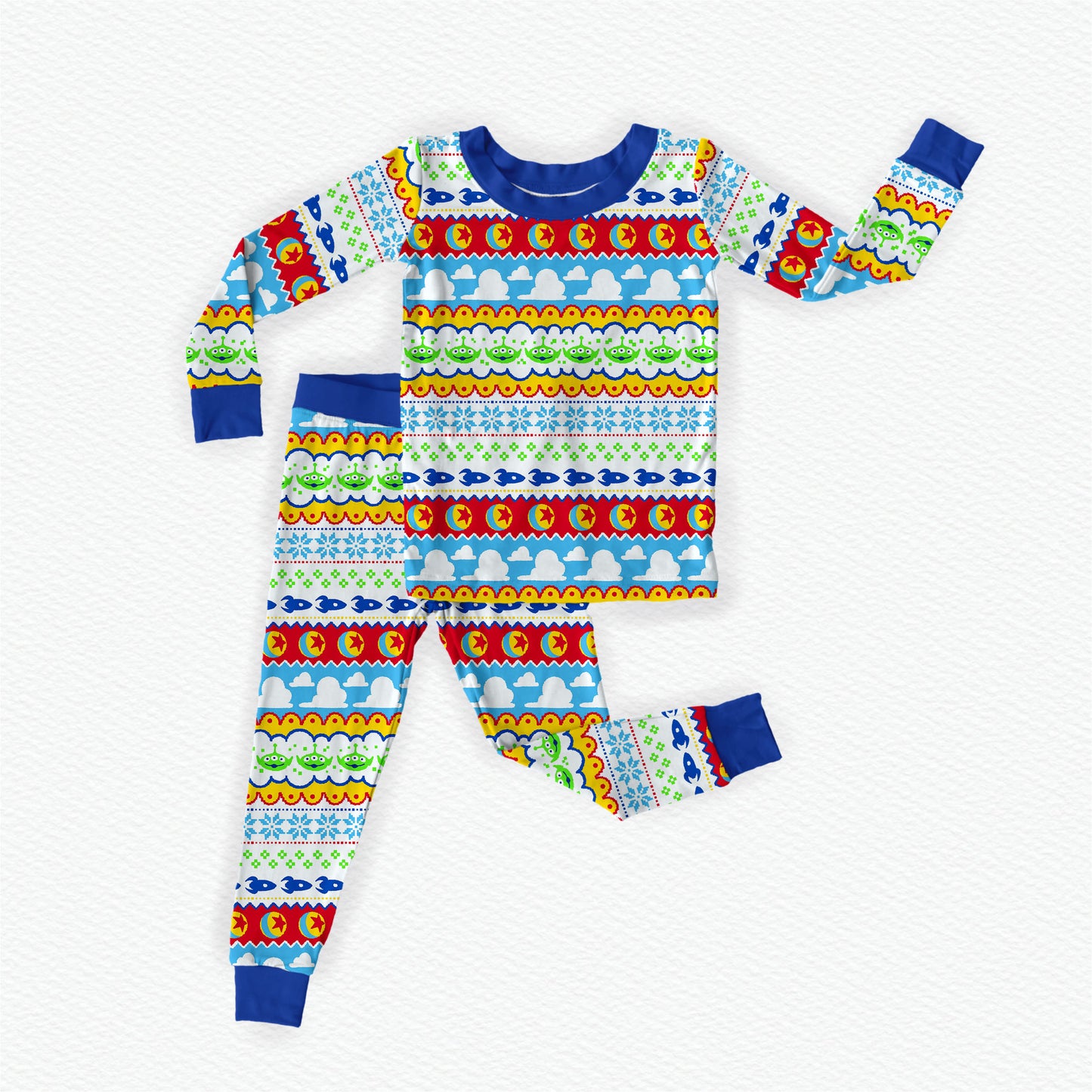 Woody's Sweater Bamboo Long Sleeve Two Piece Pajama Set