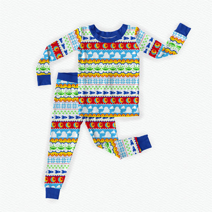 Woody's Sweater Bamboo Long Sleeve Two Piece Pajama Set