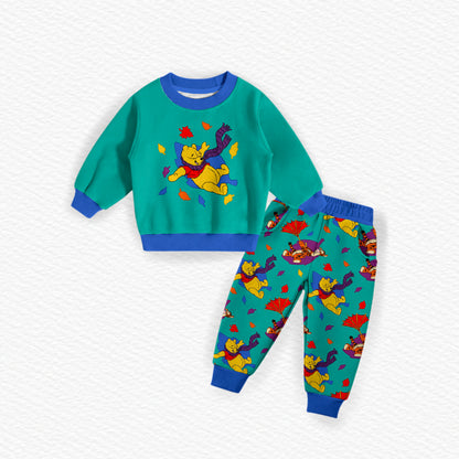 Fall Winnie The Pooh Bamboo French Terry Crewneck & Joggers Set