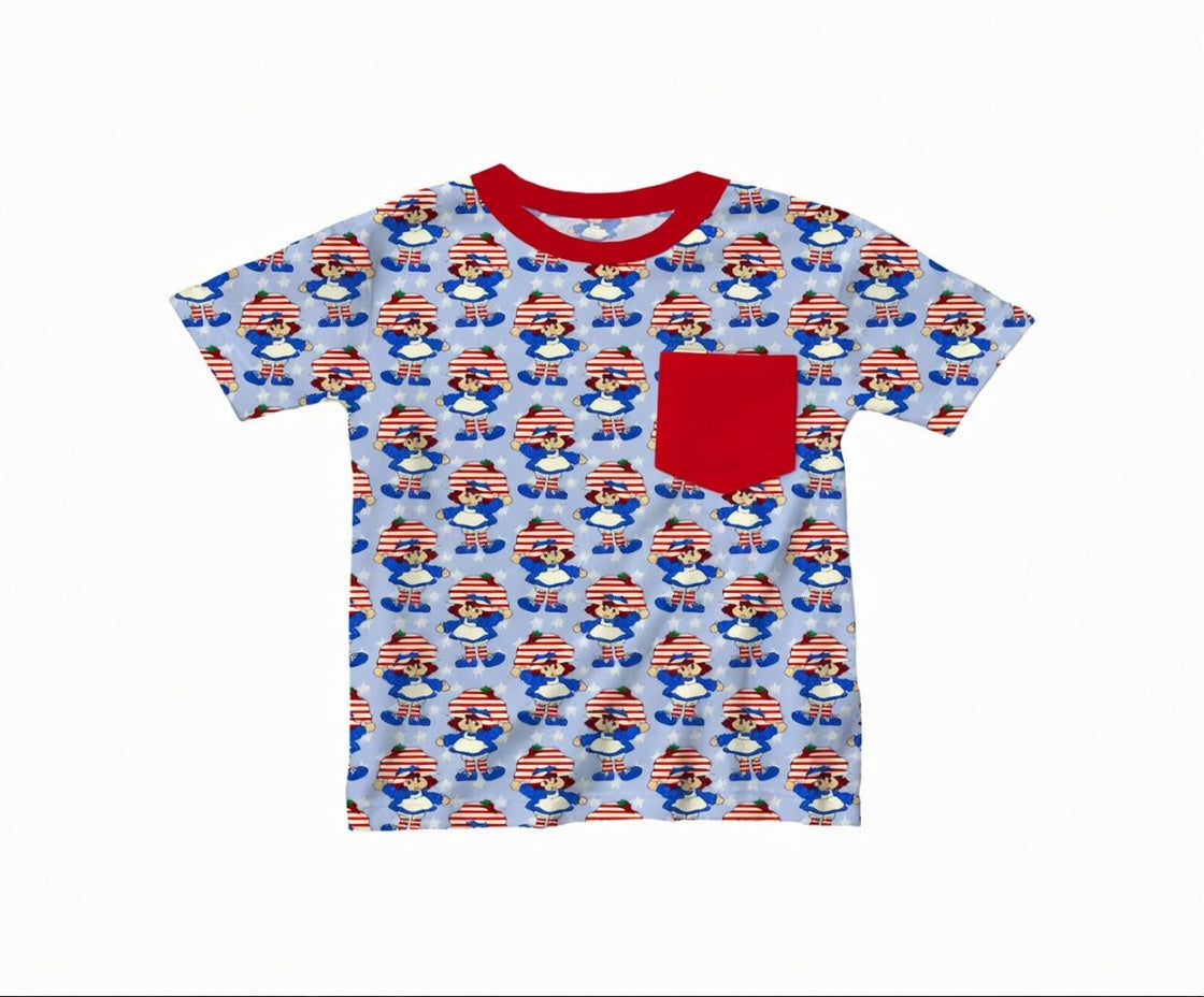 Berry Sweet Americana Bamboo Adult Pocket Tee