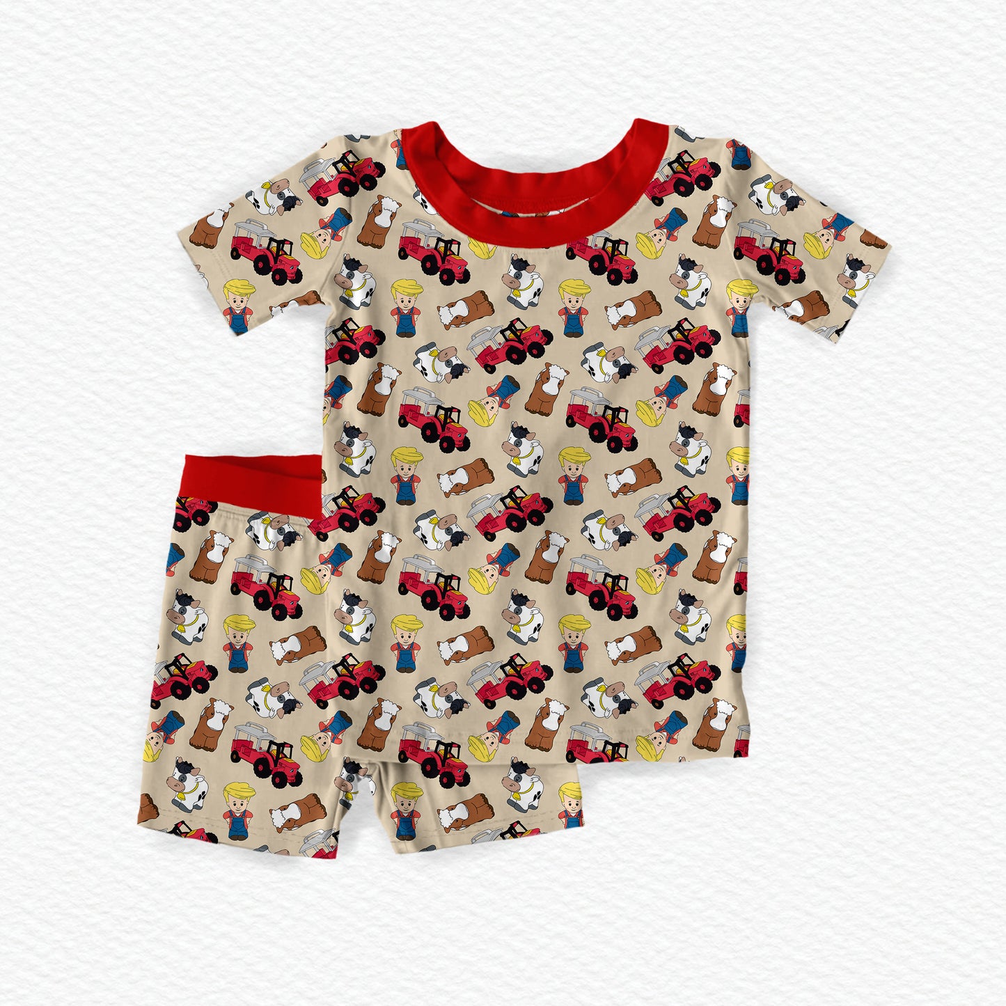 Farm Tiny People Bamboo Short Sleeve Two Piece Pajama Set
